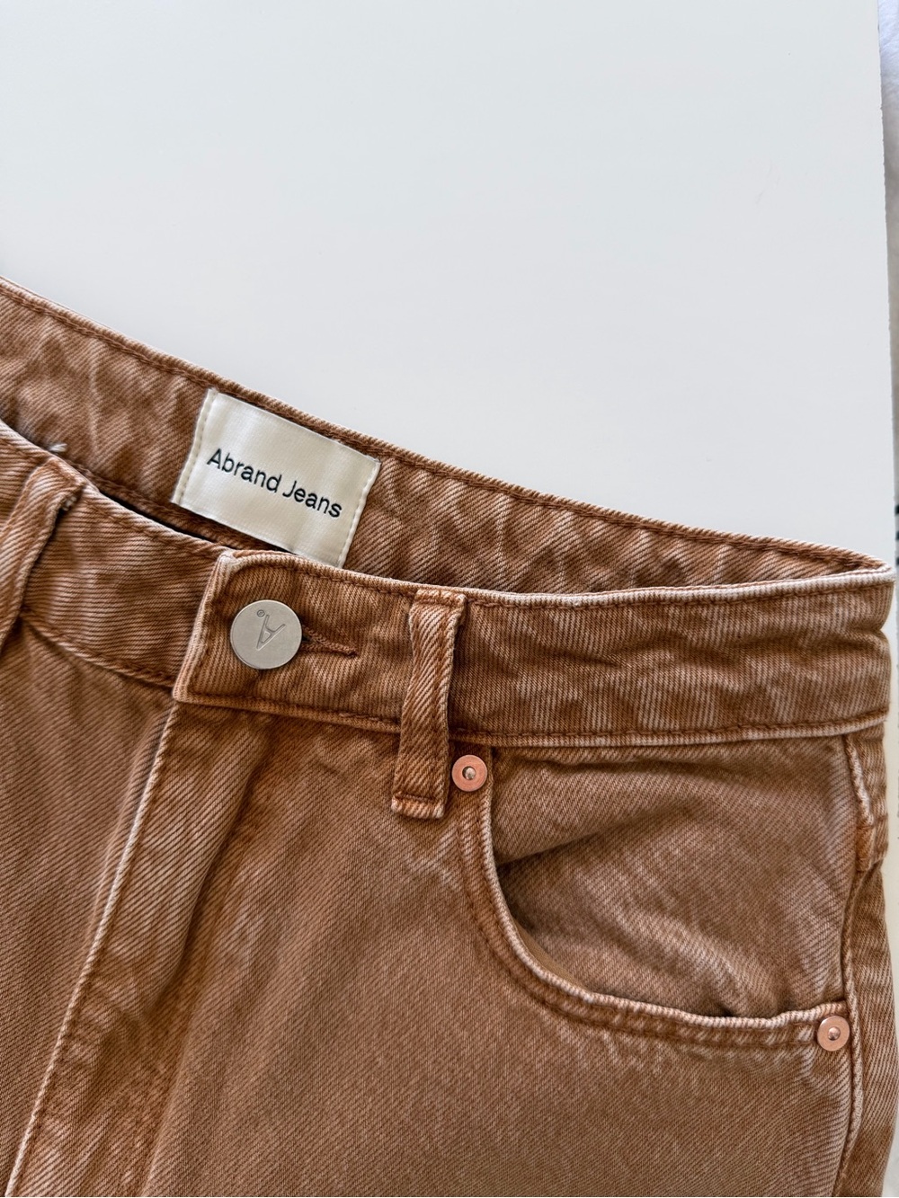 ABRAND A Carrie Camel Brown Wide Leg Jeans High Rise Cotton Denim US 24 Y2K - Picture 4 of 16